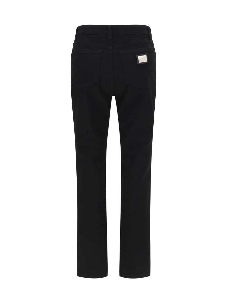 Five-Pocket Denim Jeans Blue Cotton Trousers