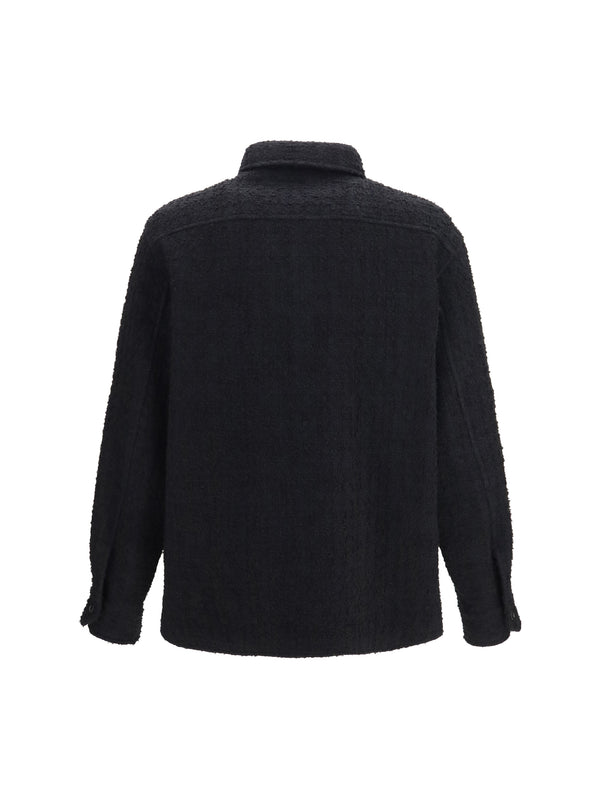 Jacket Textured High-Neck Black Cotton Padded & Down