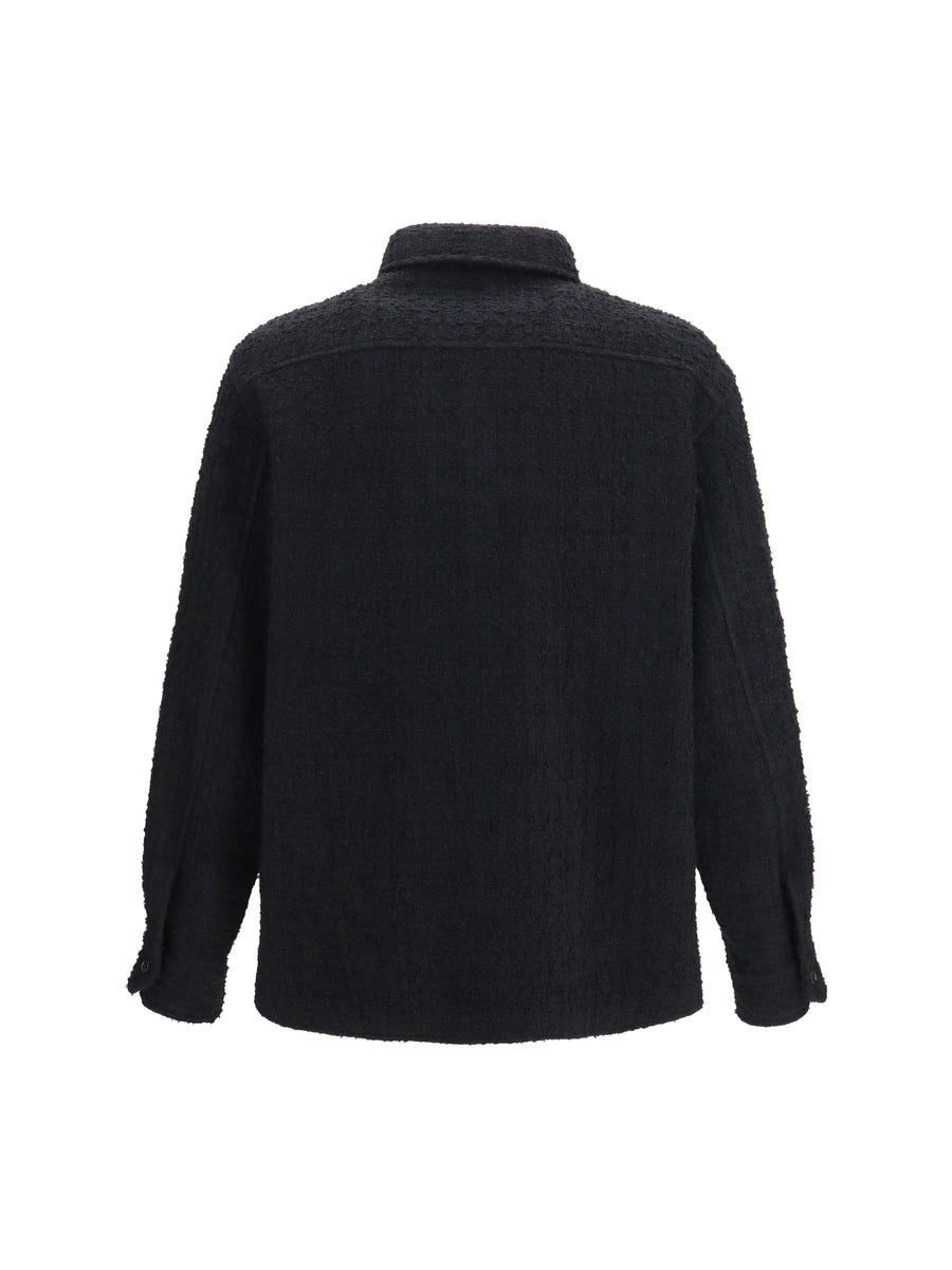 Jacket Textured High-Neck Black Cotton Padded & Down