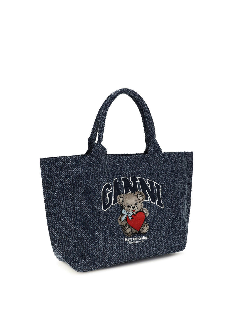Tote Bag Denim Rinse Cotton Shoulder