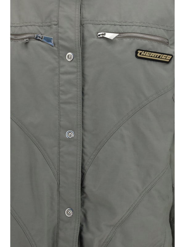 Bomber Jacket High-Neck Grey Cotton