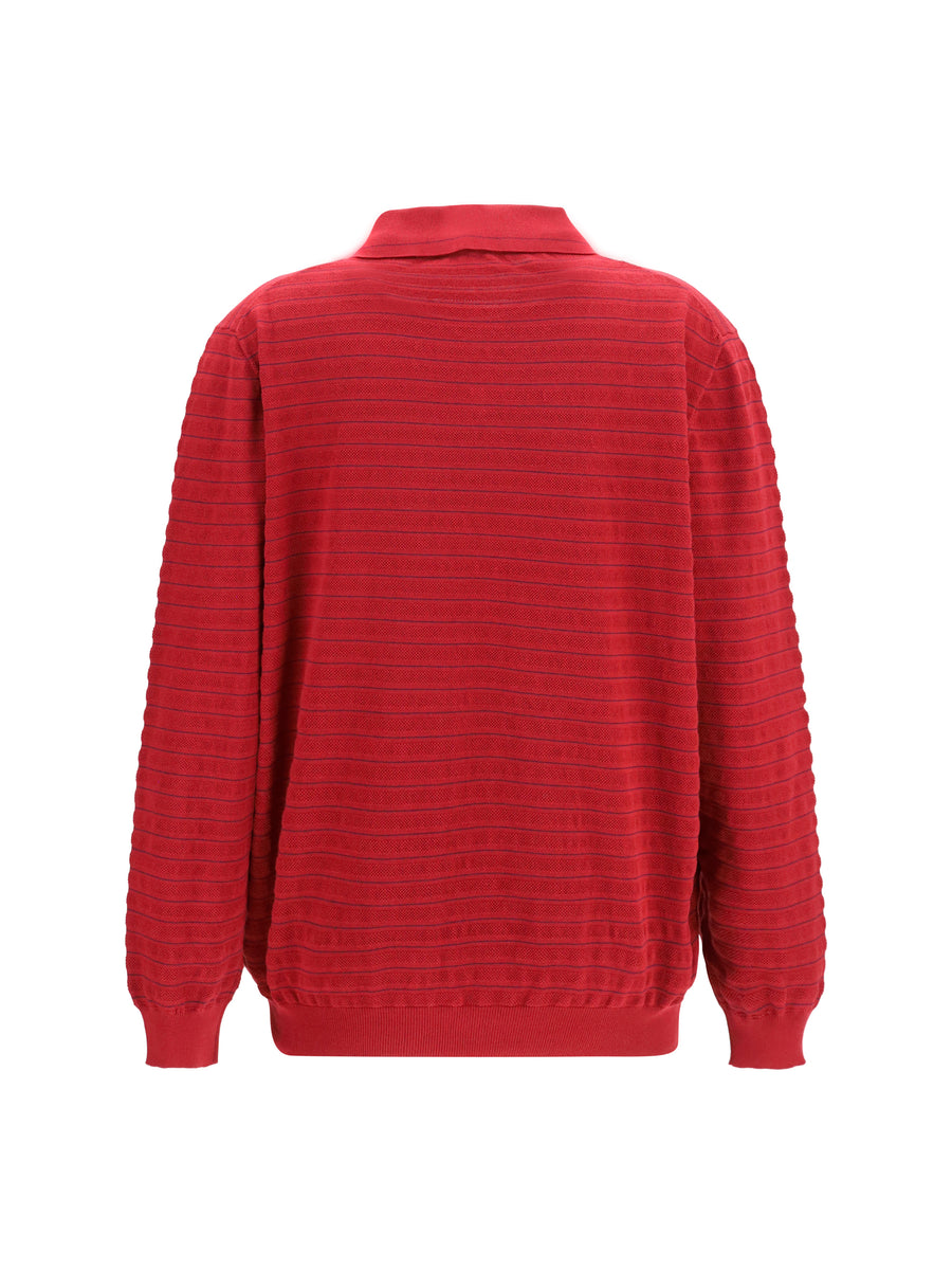 Cotton V-Neck Sweater Amaranth Polo Tops