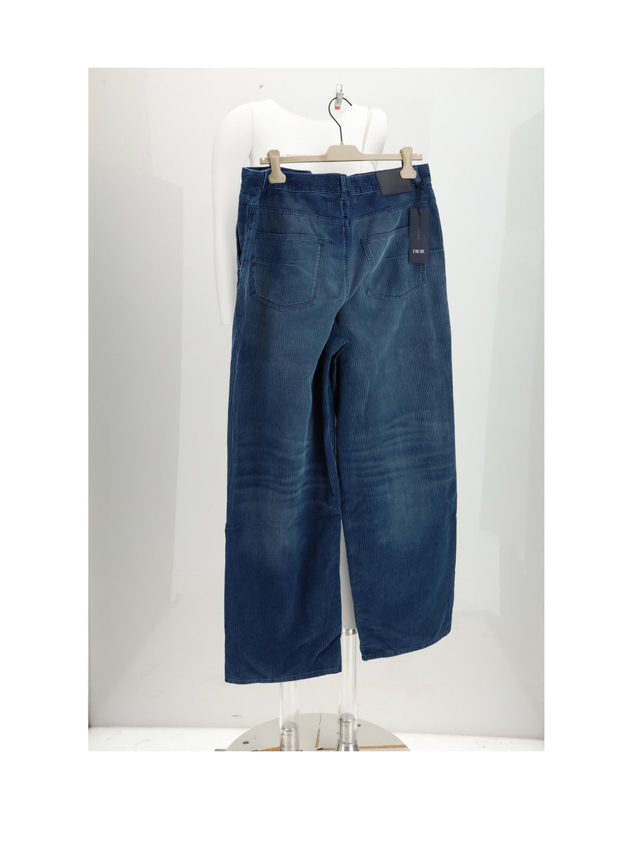 Trousers Velvet Blue Cotton