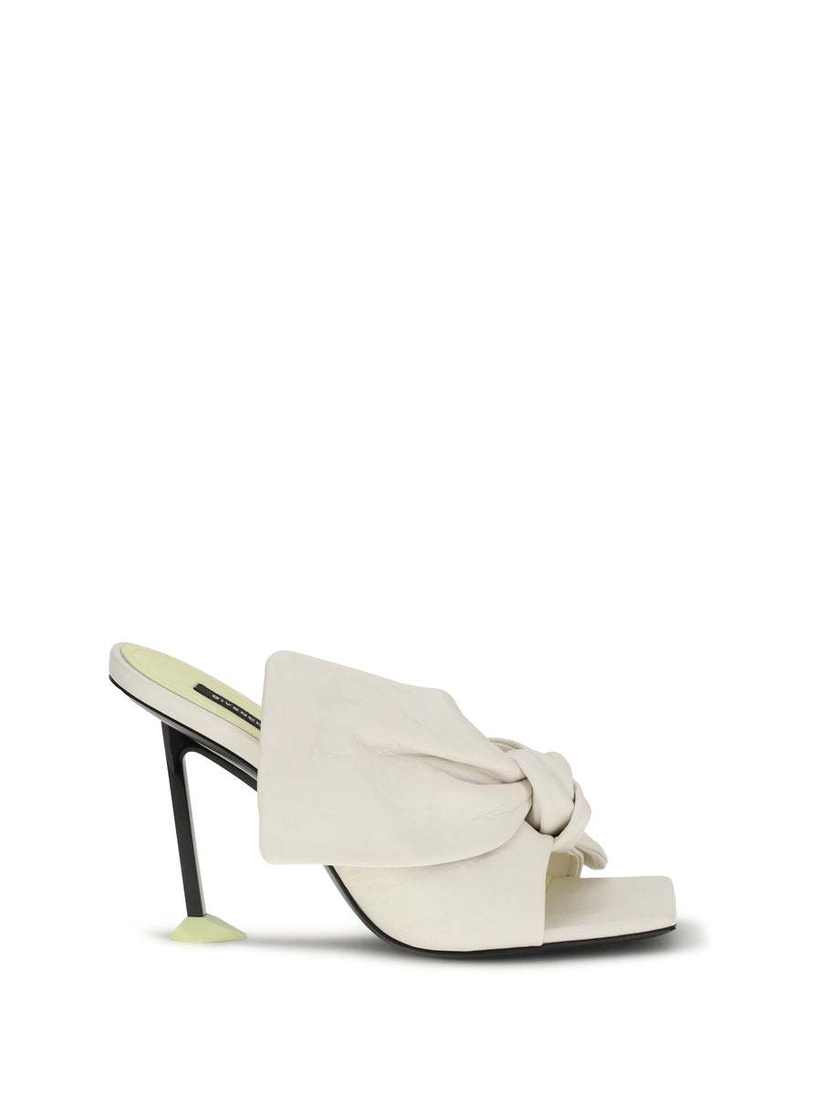 Heeled Mules Boudoir Ivory Lamb Leather Sandal