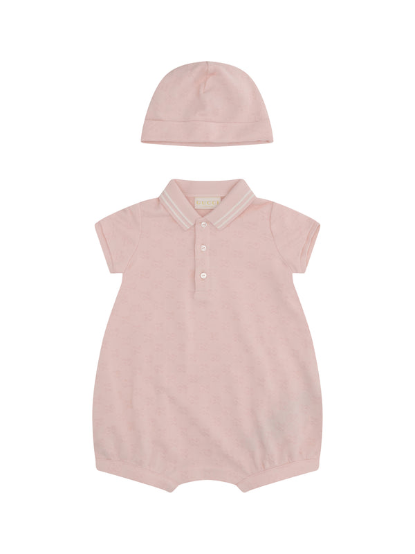 Gucci 100% cotton two-piece set in pink