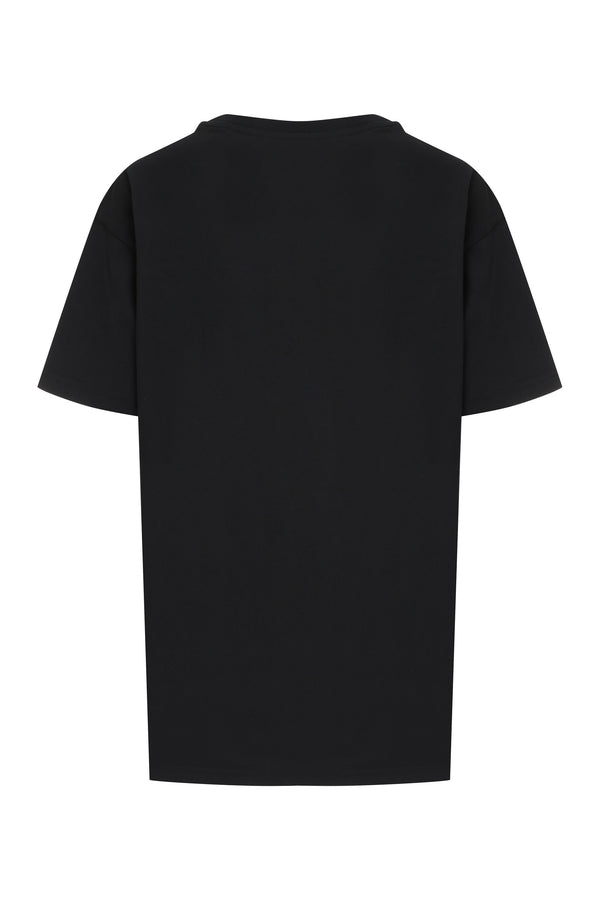 Cotton Crew-Neck T-Shirt With Embroidery Black T-shirts & Jerseys