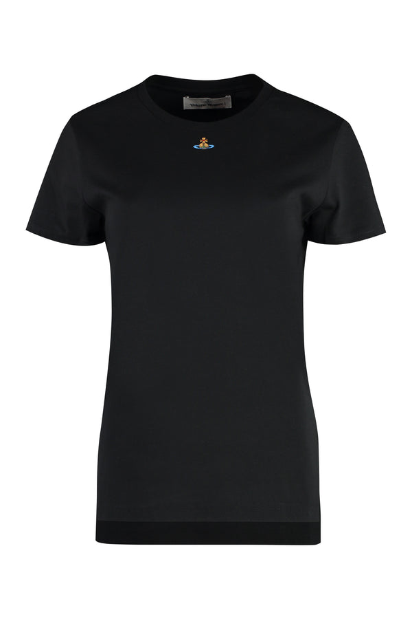 Cotton Crew-Neck T-Shirt Black Body: Cotton; Rib: T-shirts & Jerseys