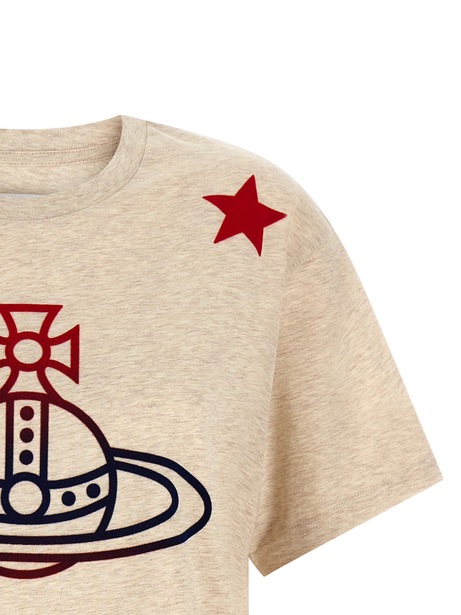 Orb And Stars Classic T-Shirt Beige Cotton