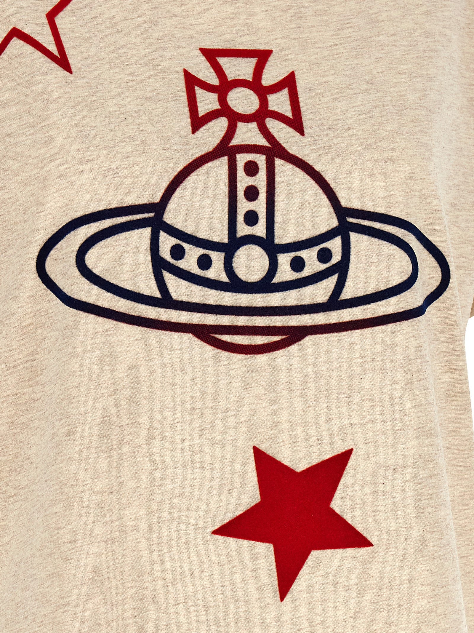 Orb And Stars Classic T-Shirt Beige Cotton