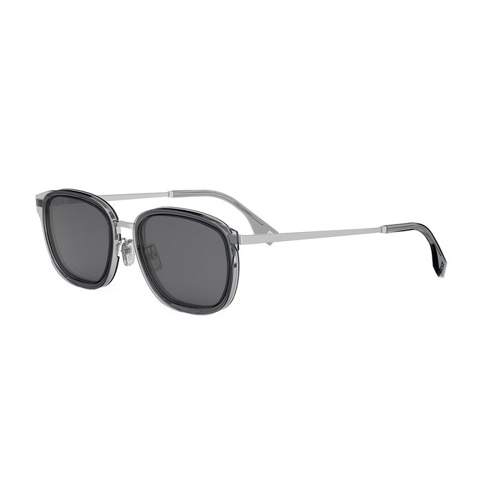 FE40155U Fendi Travel 20A Grigio Lucido Argento Acetate/ Metal Occhiali Da Sole