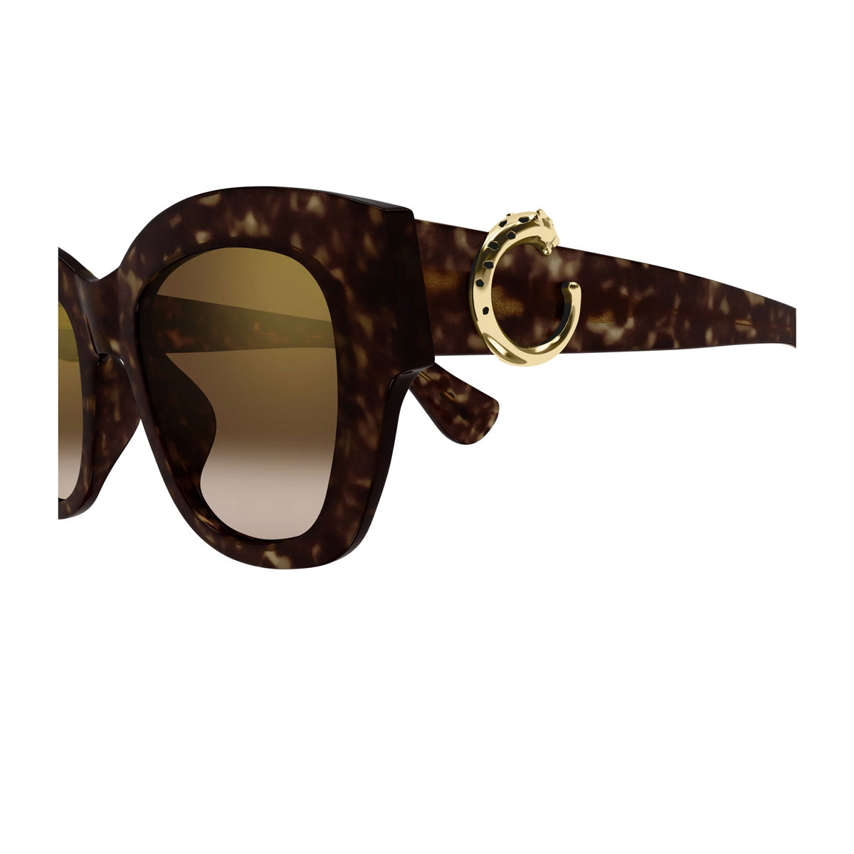 Cartier CT0547S Panthère C de 002 Havana Brown Marrone Recycled Acetate Occhiali Da Sole