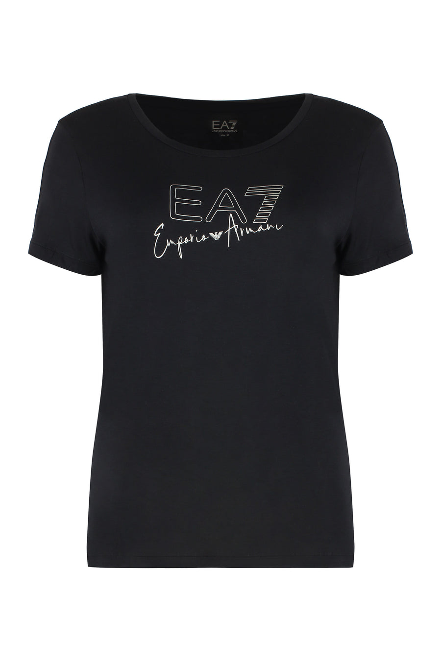 Viscose Crew-Neck T-Shirt Black Elastane T-shirts & Jerseys