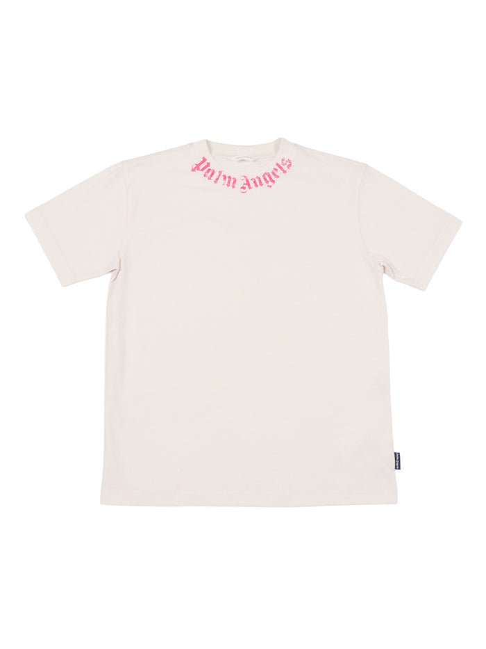 Neck Logo Brushed Reg Tee S-S Girl White Cotton Sweatshirt