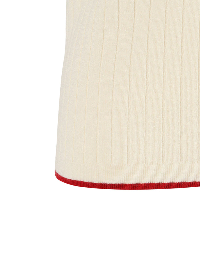 SWEATER White Viscose Polyester Crewneck