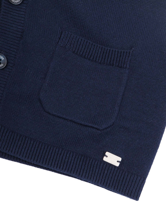 Gilet Elegante Blue Cotton Vest