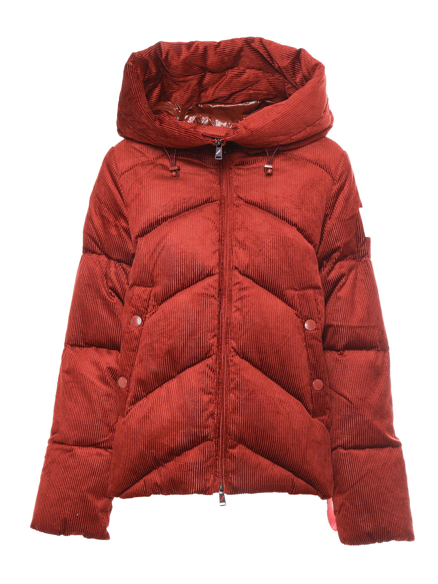 Down Jacket Brown Cotton Viscose Short Puffer