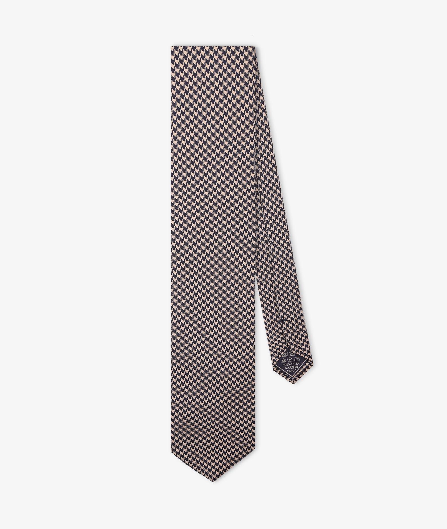 Tie Pied De Poule Brown Regimental