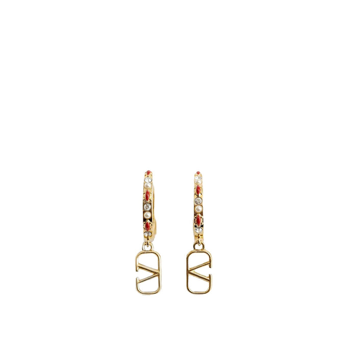 Garavani Hoop Earrings Gold Resin Brass