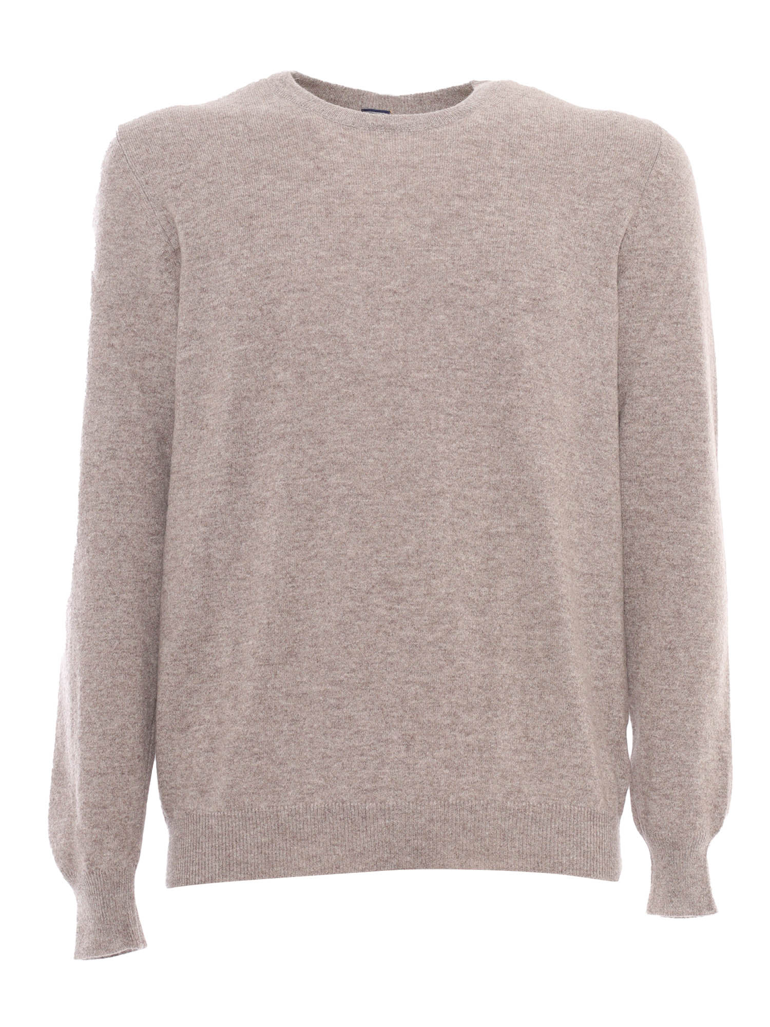 Crew-Neck L-S Knitted Sweater Man Beige Cashmere Crewneck