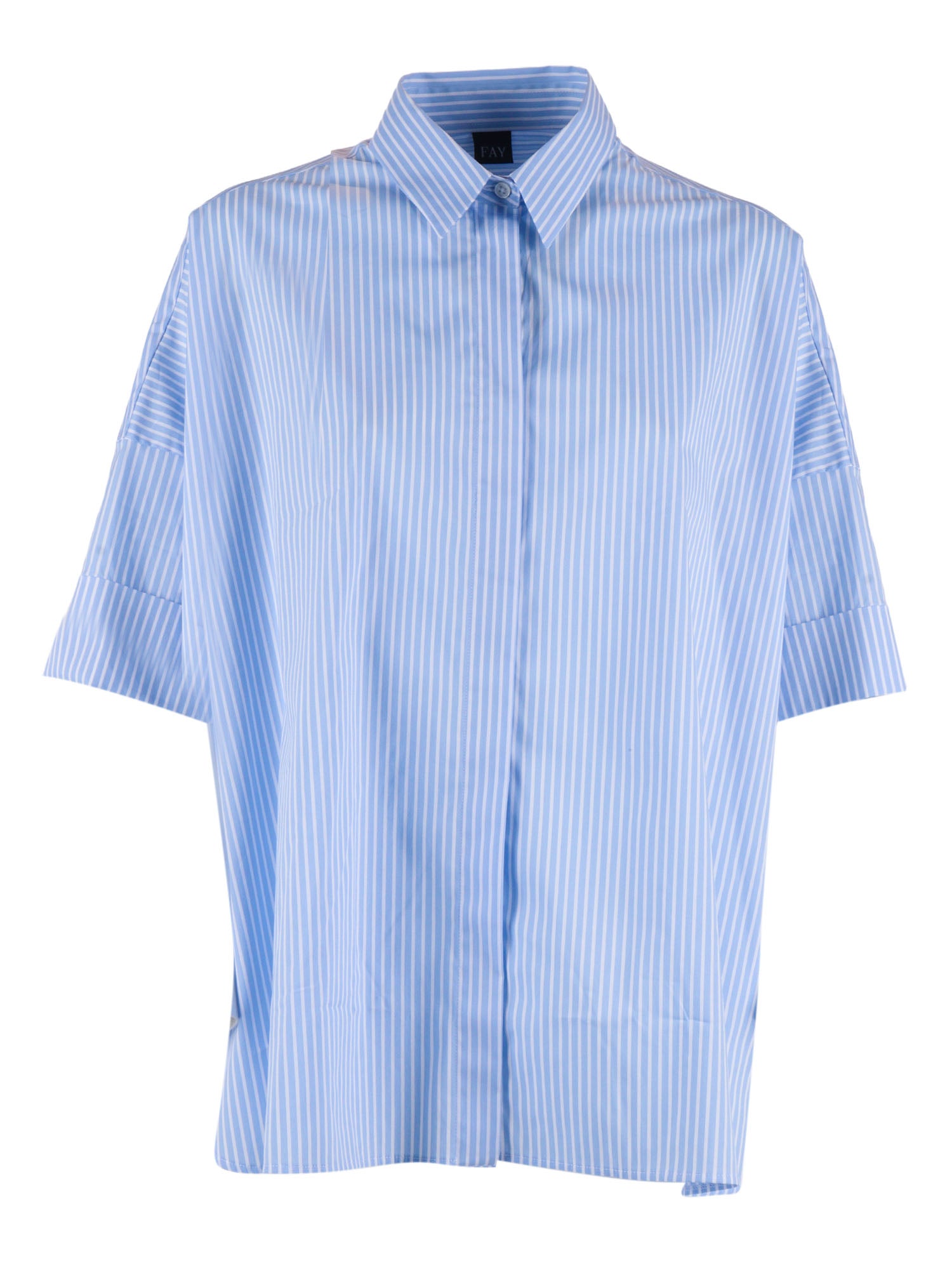 3-4 SLEEVE SHIRT Light Blue Cotton Polyamide Elastane
