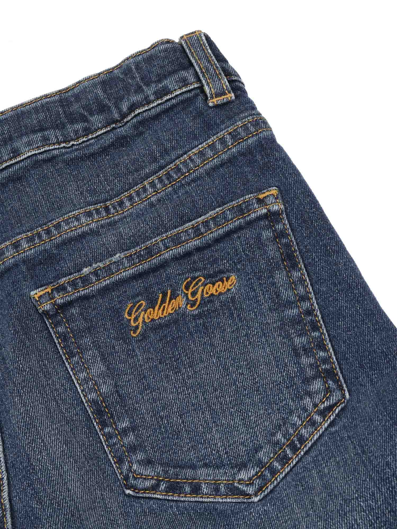 Journey Girls Bootcut Medium Washed Blue Denim With Contratst Stitching And Embroidery Jean
