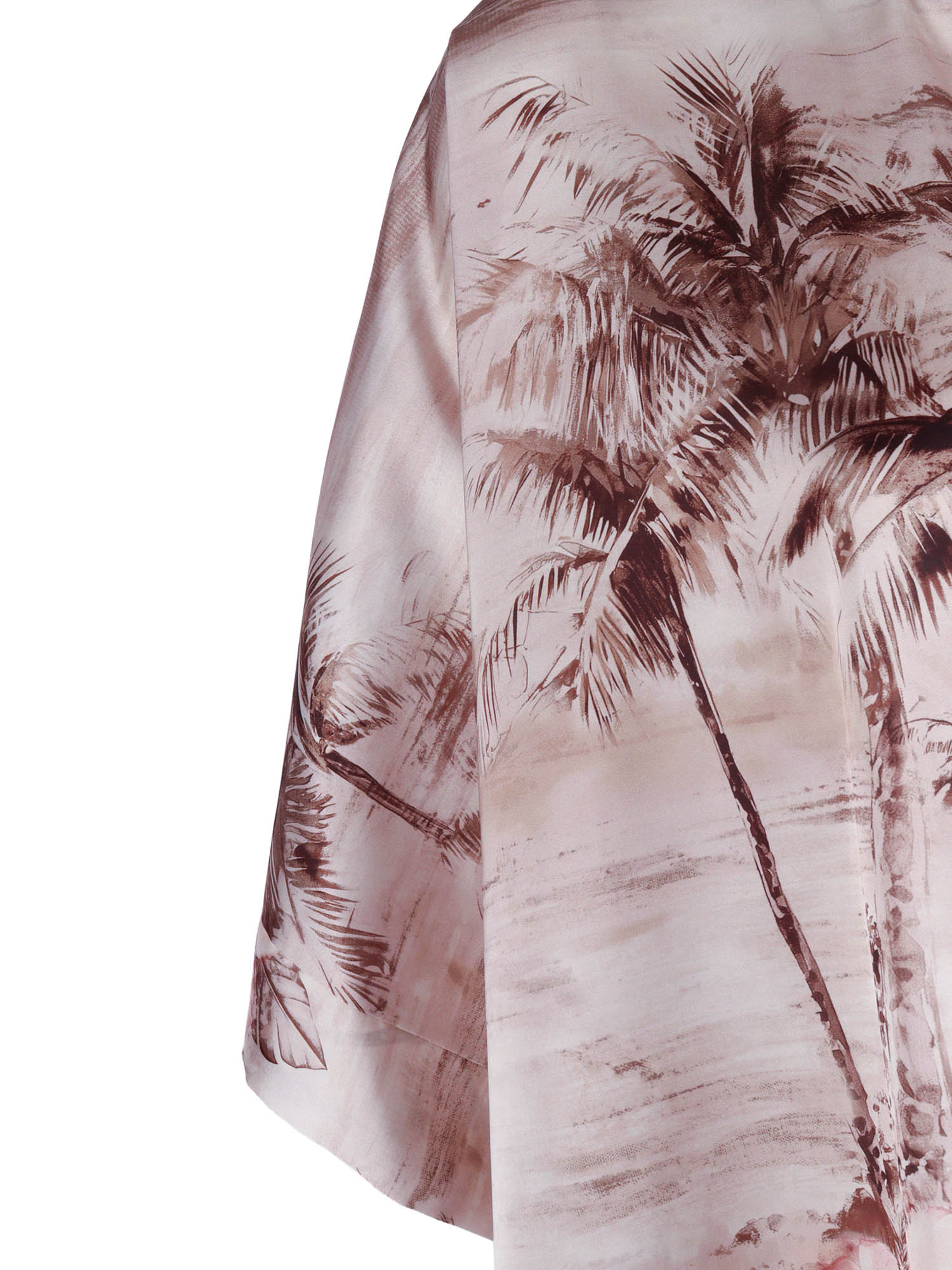 Mandarin Collar Silk Tunic Beige Elastane Jacket