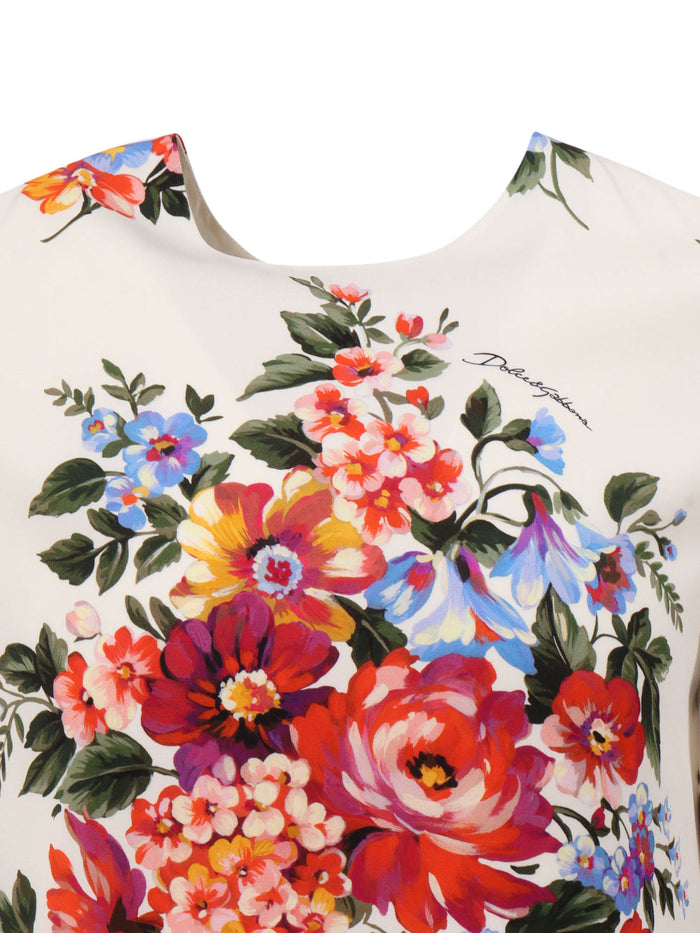 Short Sleeves Dress White Elastane Silk Fabric 2