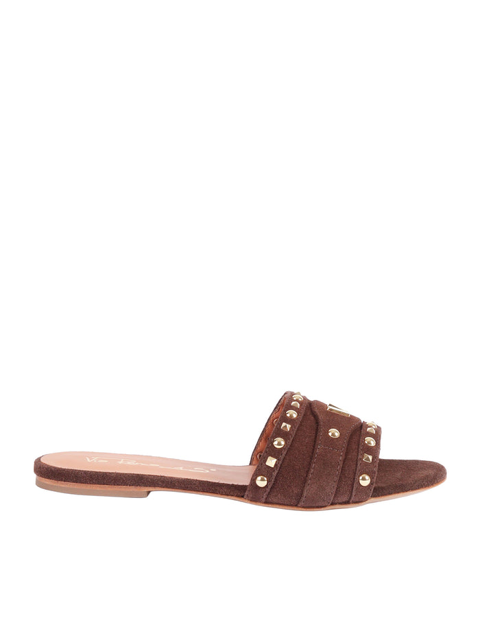 Leather Slipper Brown Sole Rubber Ciabattina