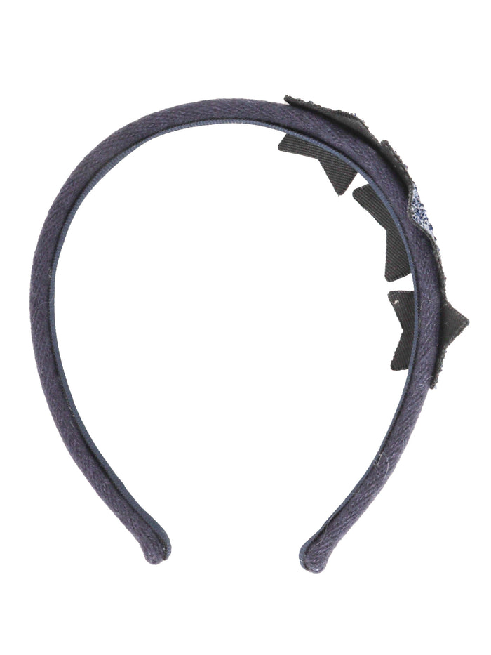 Glitter Star Headband Blue Cotton