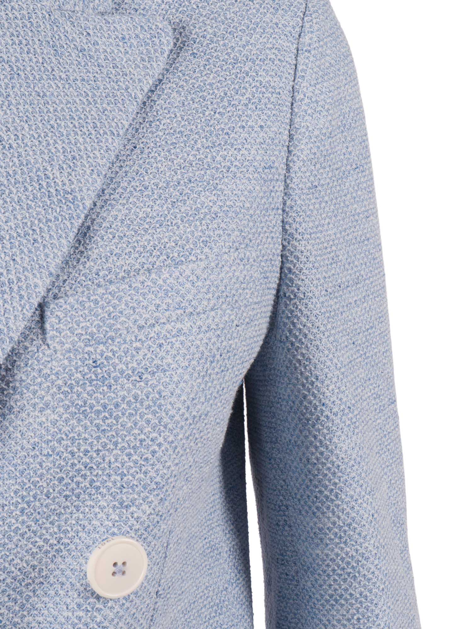 D.BREASTED LI-CO Light Blue Linen Cotton Polyamide Jacket