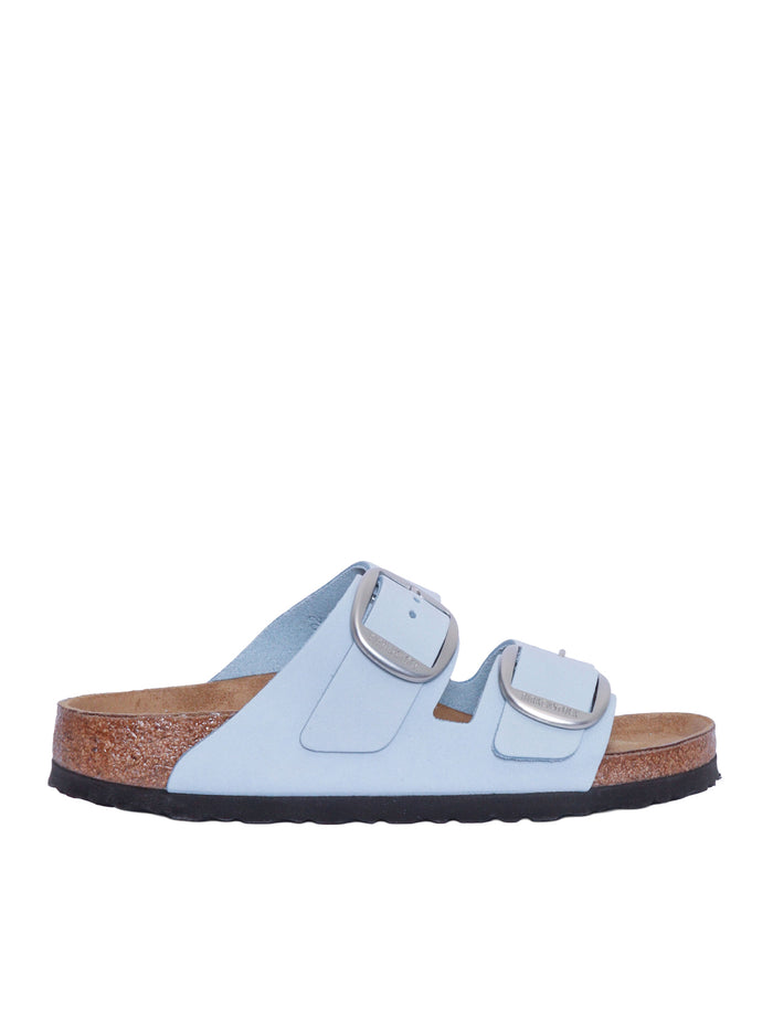Arizona Big Buckle Baby Blue, Nubuck Leather Light Blue Sole In Eva Sandal