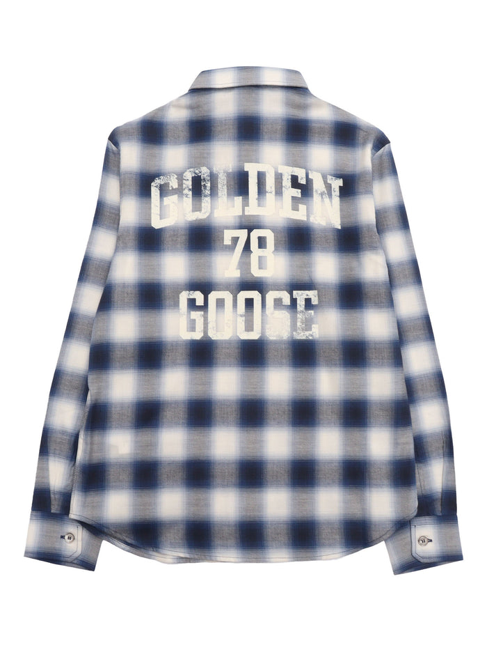 JOURNEY BOYS REGULAR SHIRT- CHECK BLEND COTTON SHIRTING WITH PRINT Blue Viscose Lyocell