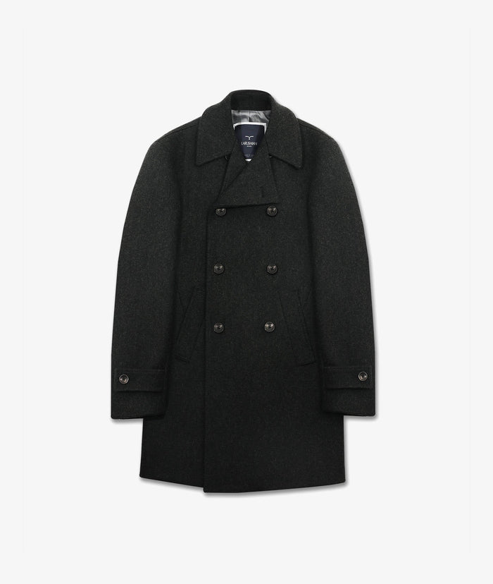 Wool And Cashmere Peacoat Fitz Roy Grey Capo Lungo Industriale