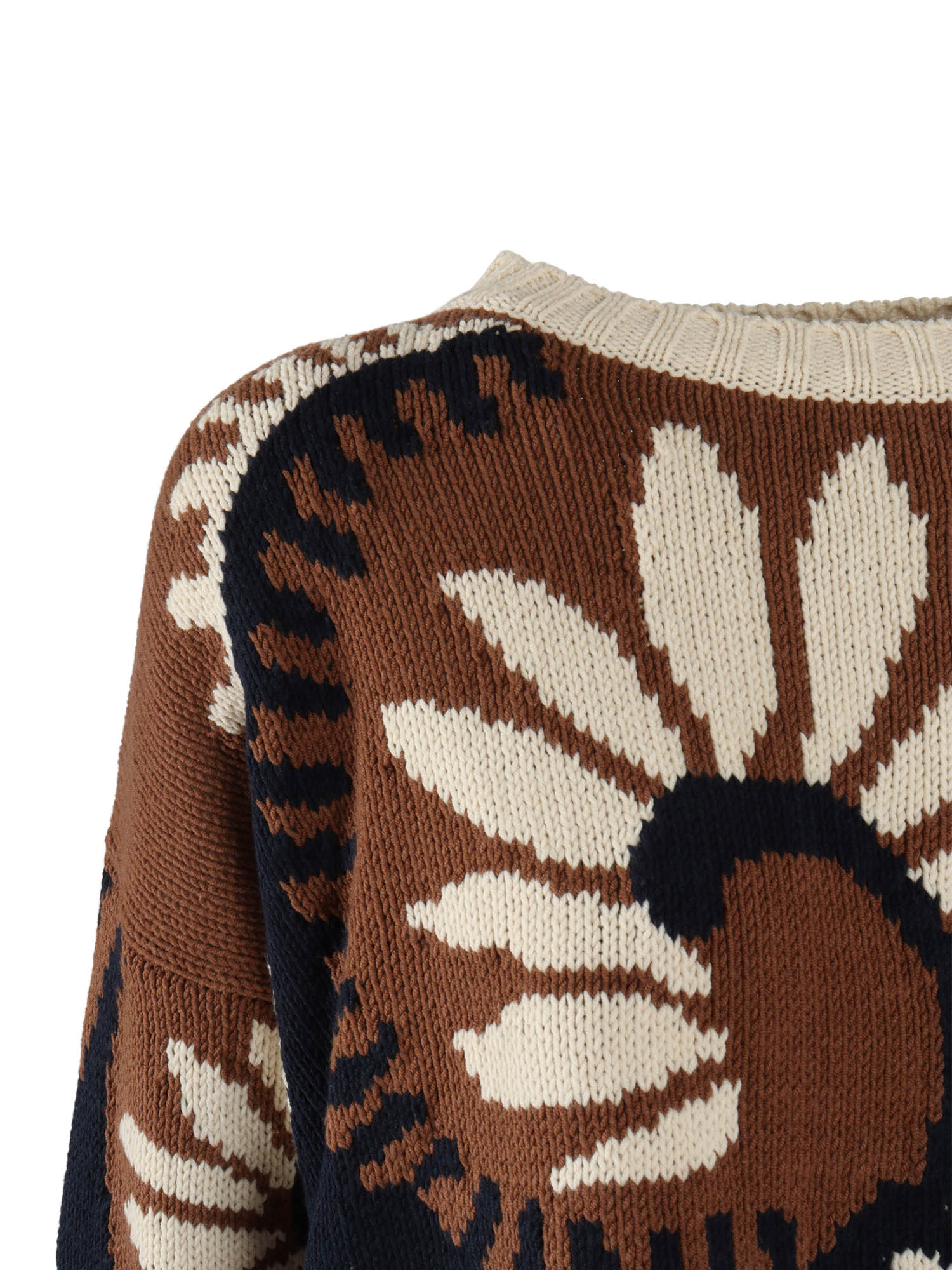 SWEATER Brown Cotton Acrylic Crewneck