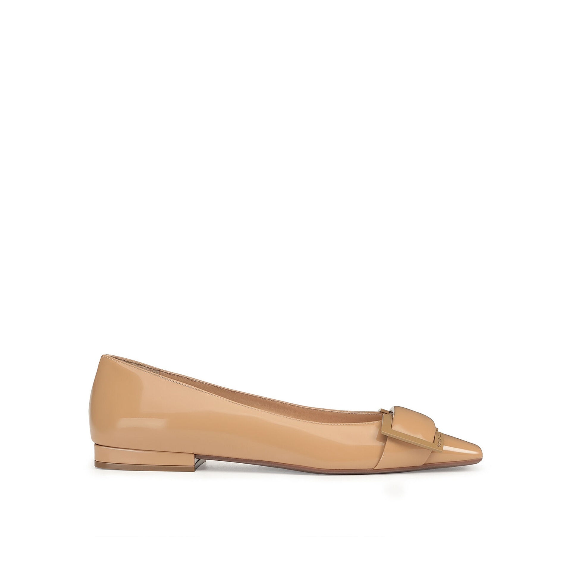 Sergio Rossi Leather Ballerina Flats Brown Calf