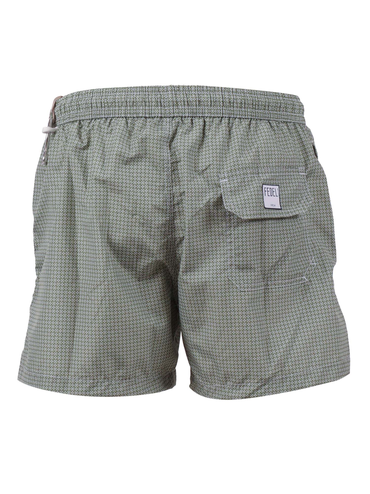 SWIM TROUSERS WOVEN FABRIC MAN Green Polyester Costume