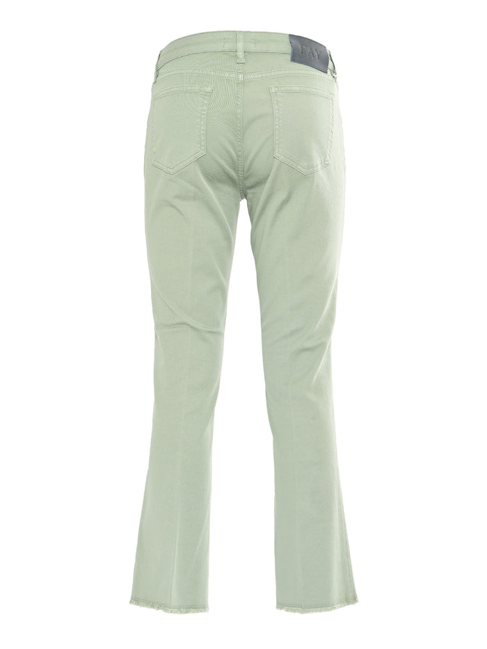 CROPPED PANTS Green Cotton Elastane