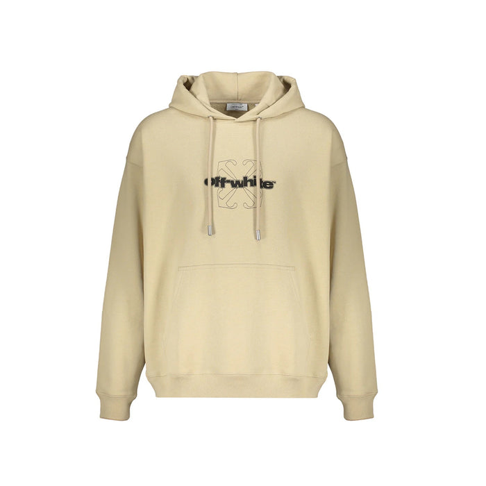 Off-White Logo Sweatshirt Beige Cotton