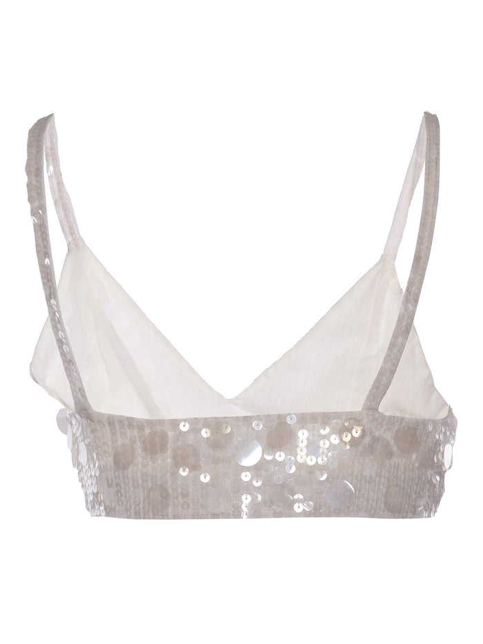 Sequined top White Polyamide Elastan