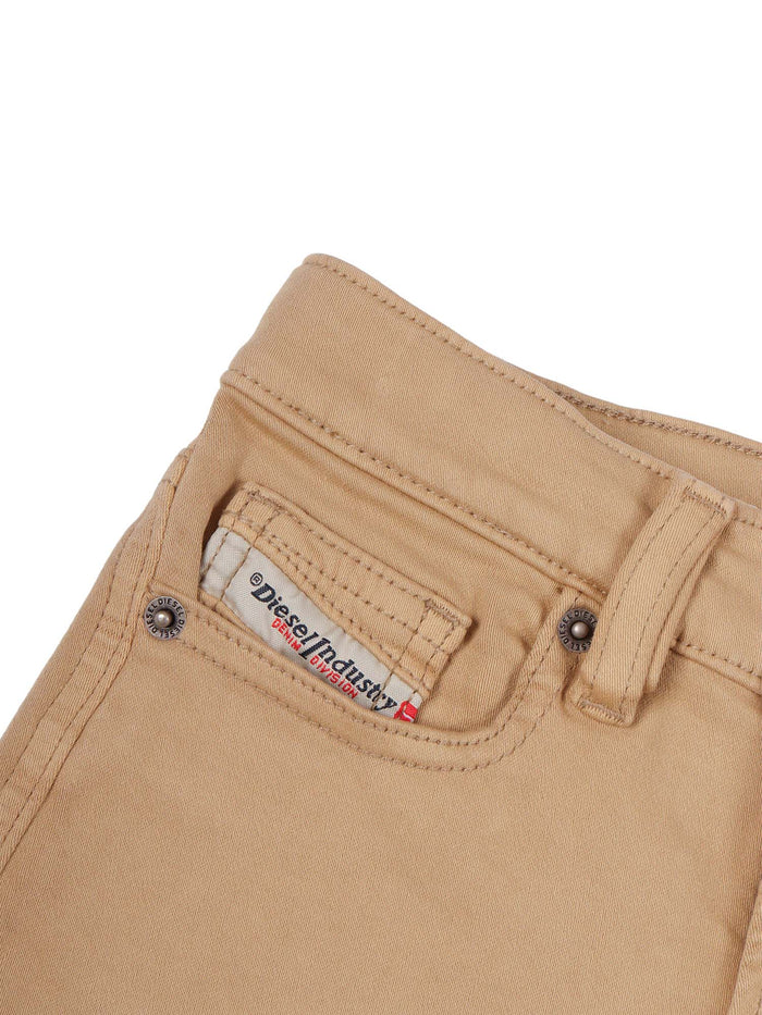 5 Pockets Beige Cotton Elastane Jean
