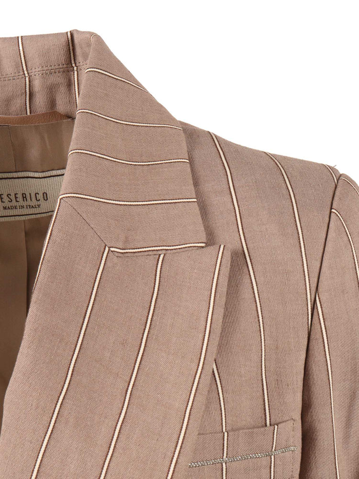 WOMAN JACKET Brown Linen Cotton Fabric 2 Viscose