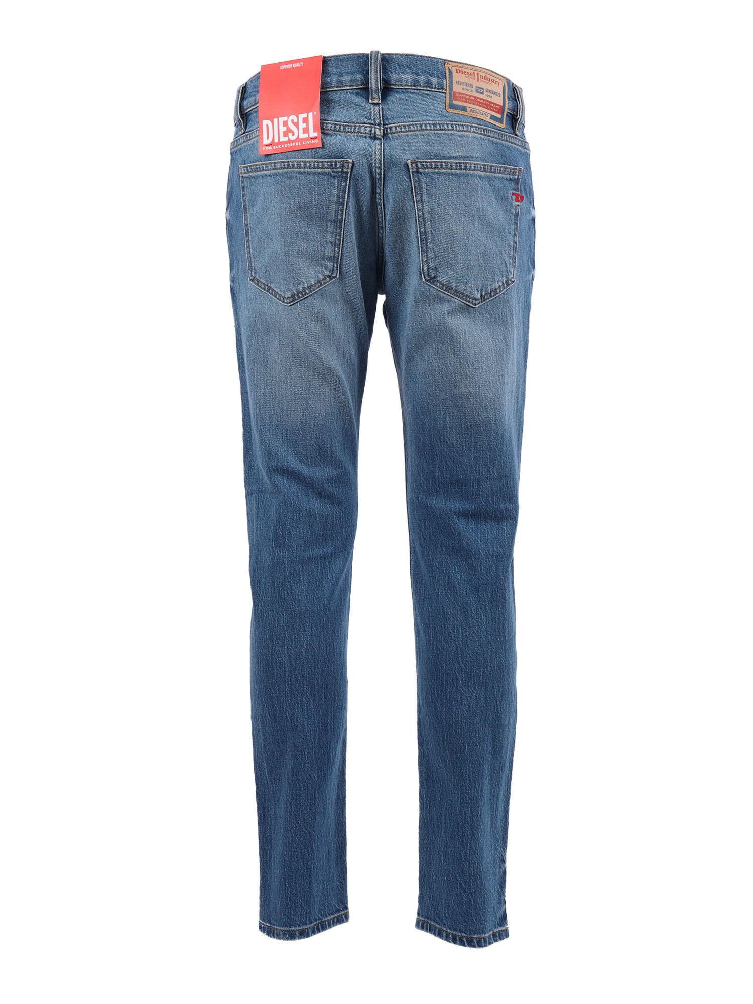 5 pockets Blue Cotton Elastane Jean