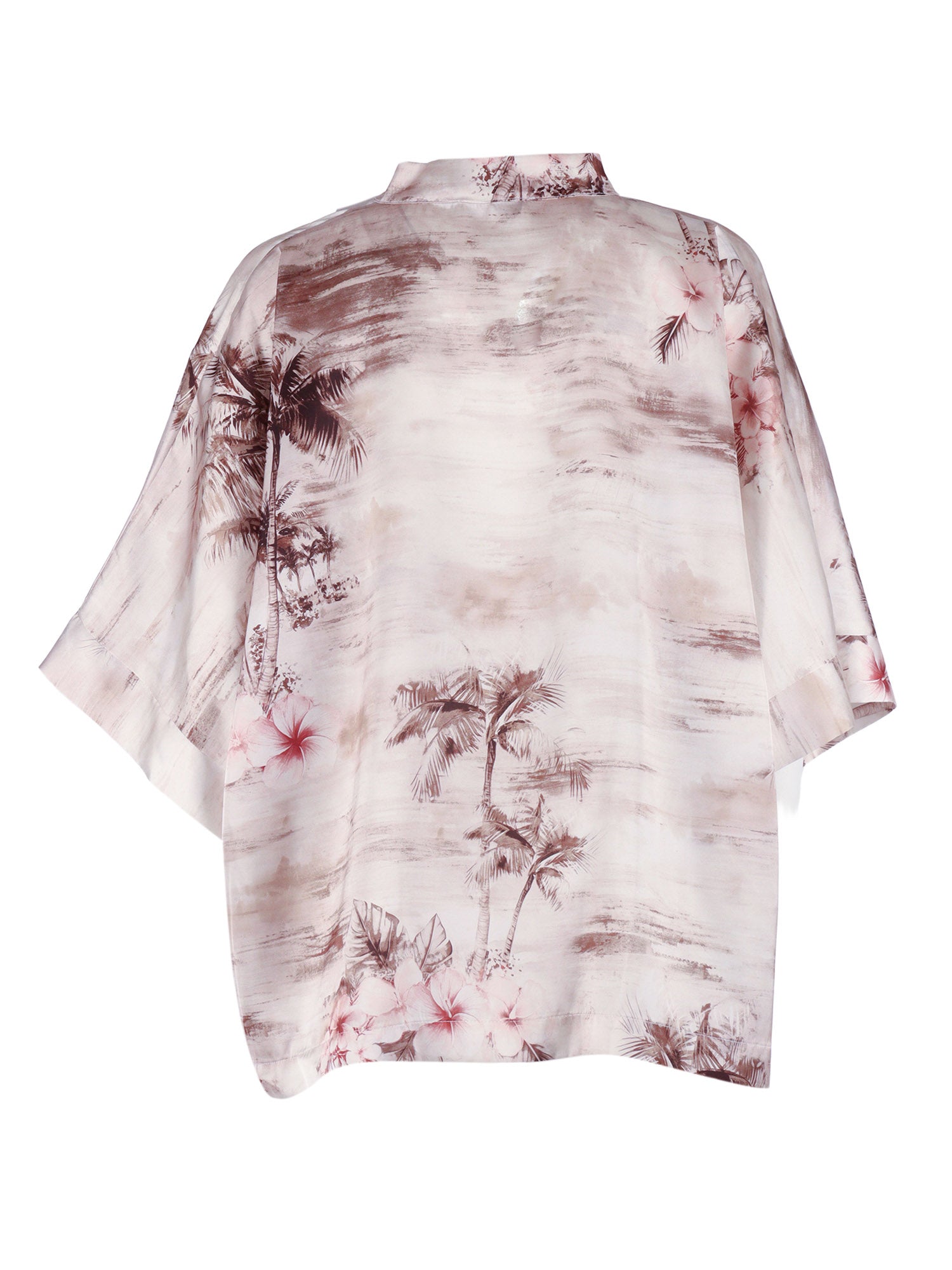Mandarin Collar Silk Tunic Beige Elastane Jacket