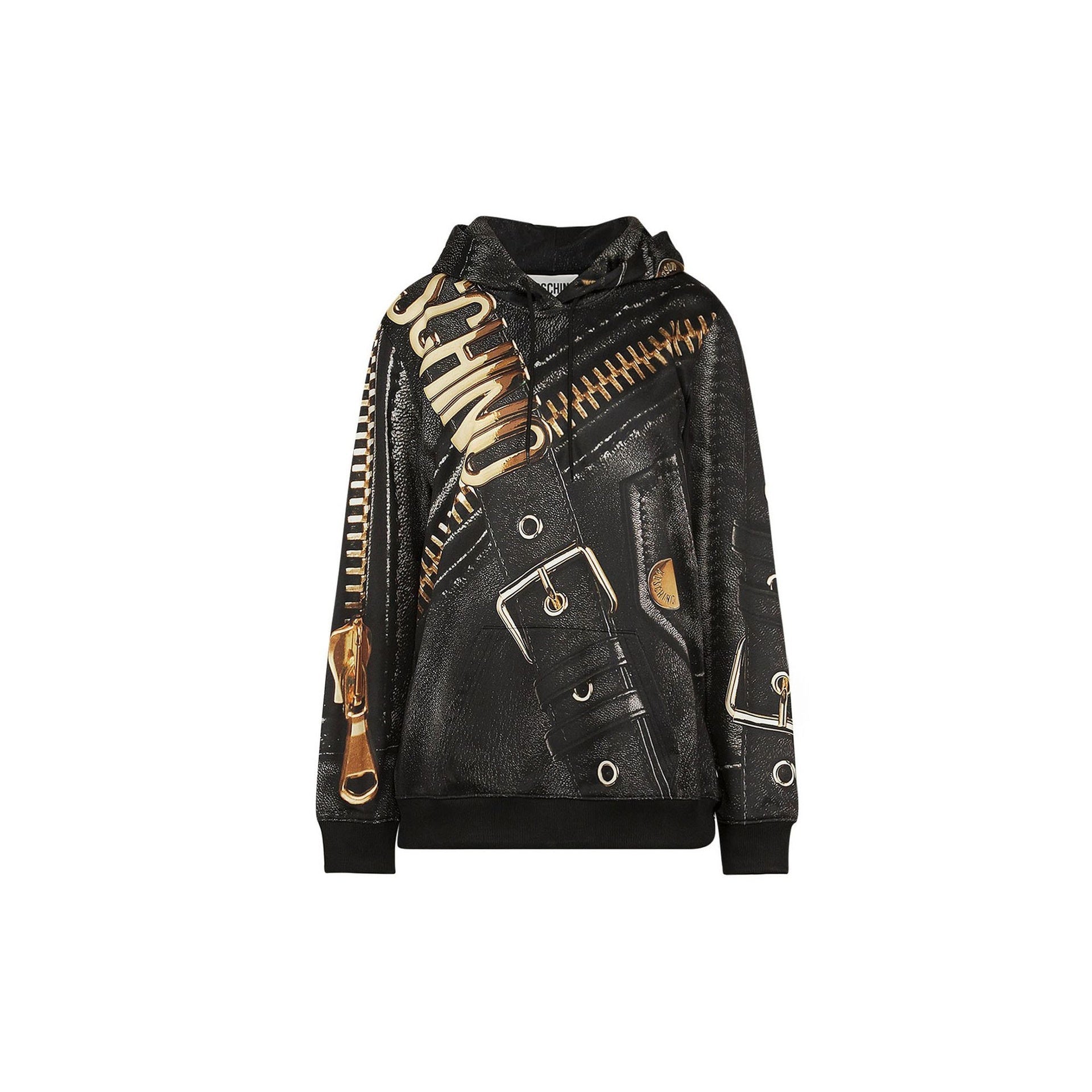 Marco Biker Hooded Sweatshirt Black Polyester