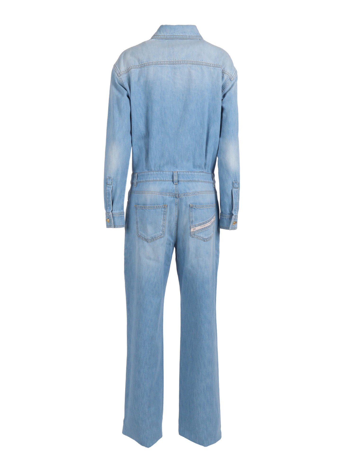 PLAYSUIT WITH DENIM TOP AND SHORTS Blue Cotton Midi Dress