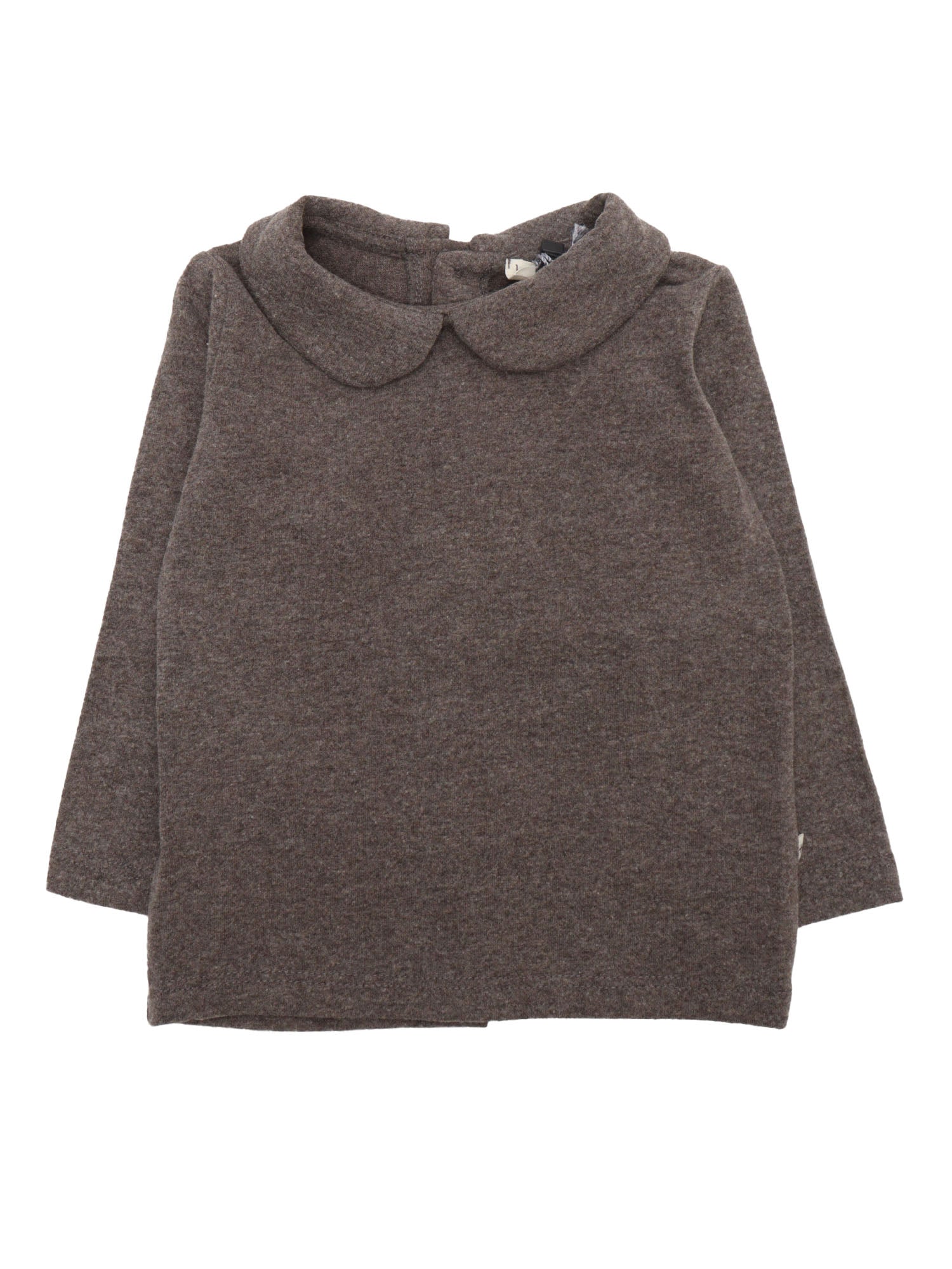 Collar Blouse Grey Cotton Acrylic Elastan