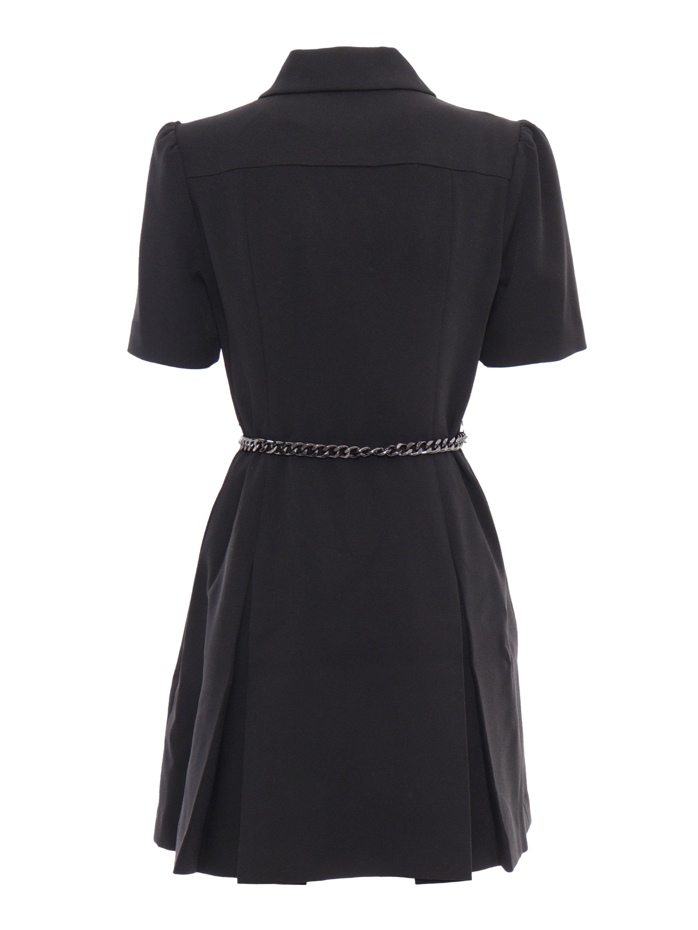 Crepe Ss Mini Dress Black