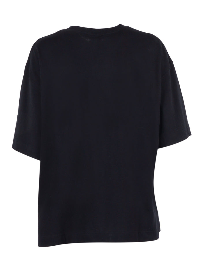 Jersey Graphic T-Shirt - Black Cotton Short Sleeves