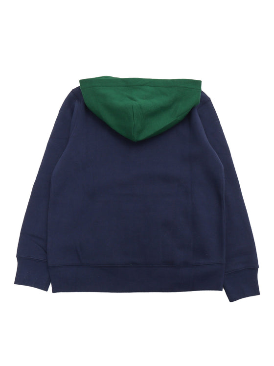 Lspohoodm1-Knit Shirts-Sweatshirt Blue Cotton Polyester