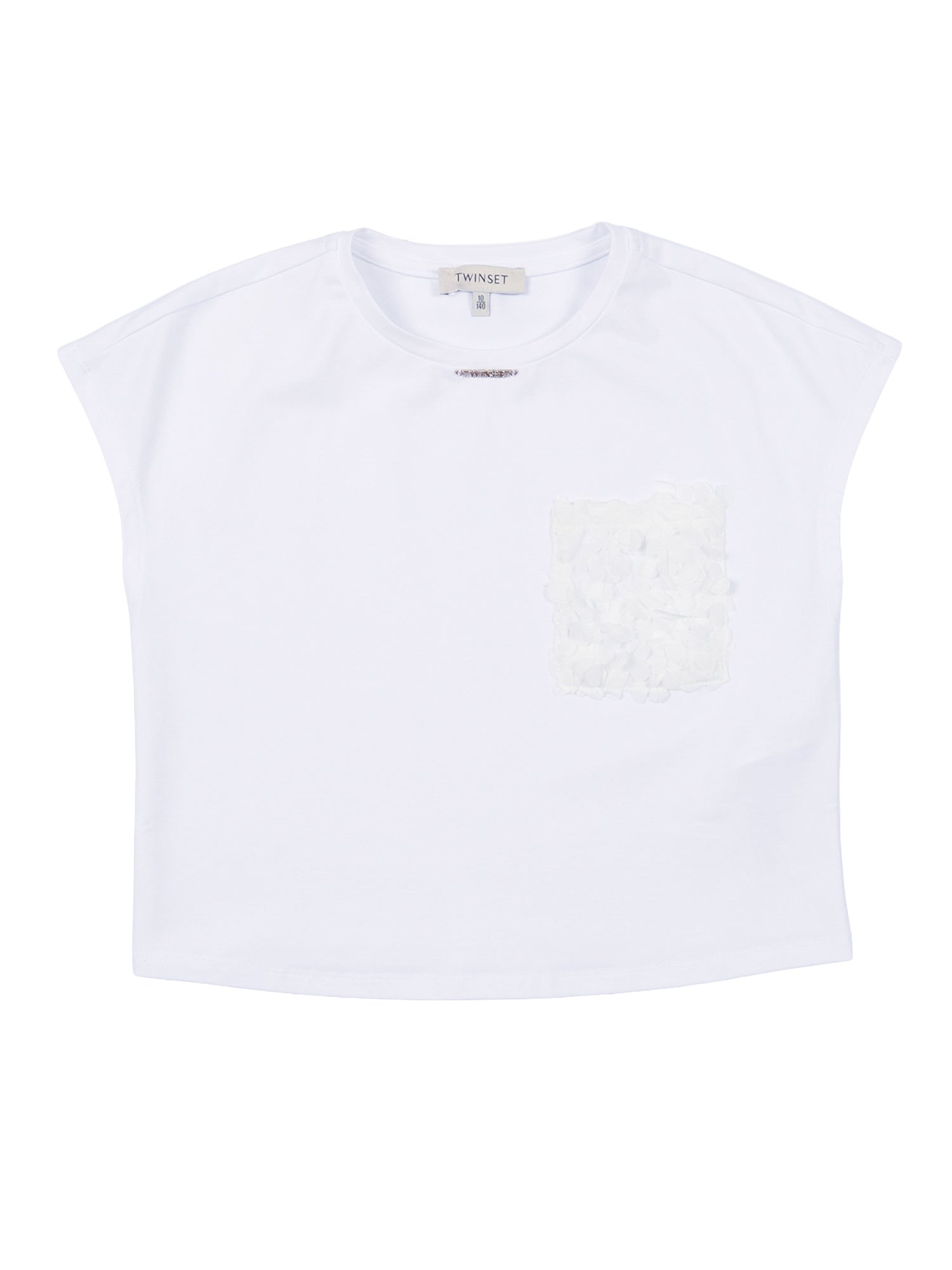 T-SHIRT White Cotton Elastane Dtg Polyester Short Sleeves